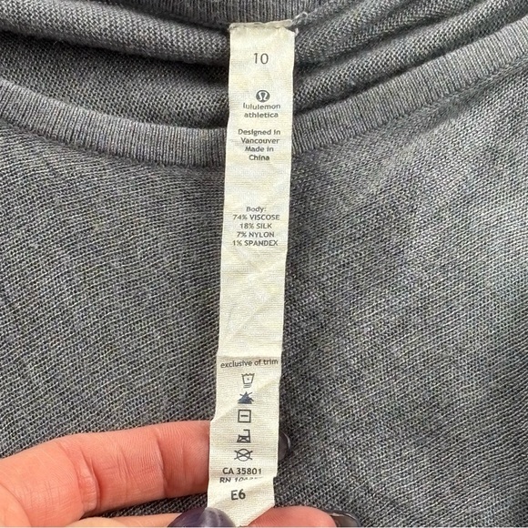 Lululemon Enlightened Pullover Heathered Fossil Women’s 10 Silk Blend Athleisure - Picture 7 of 13